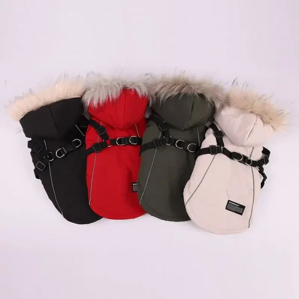 Fleece Lining Small Dog Hoodie with Harness