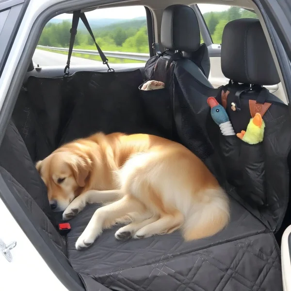 Dog Car Seat Cover Hard Bottom Back Seat Extender Waterproof